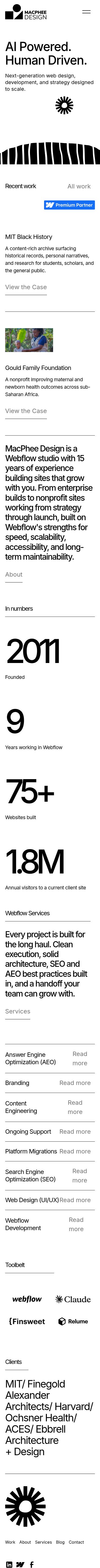 Mobile · 390×844 · www.macpheedesign.com critique capture preview