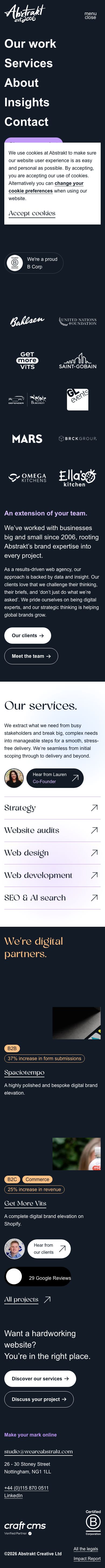 Mobile · 390×844 · weareabstrakt.com critique capture preview