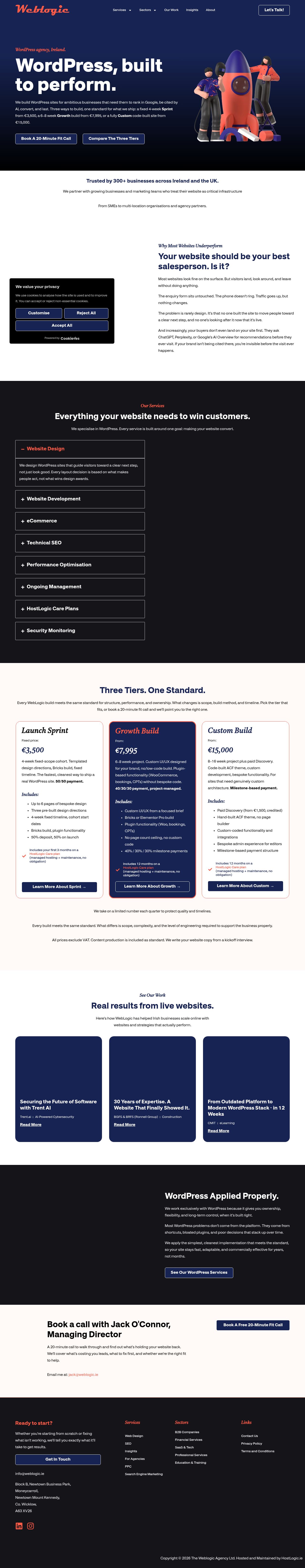 Desktop · 1280×900 · weblogic.ie critique capture preview