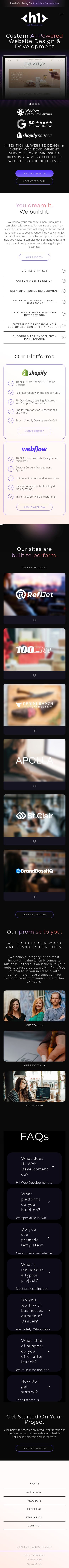 Mobile · 390×844 · www.h1webdev.com critique capture preview