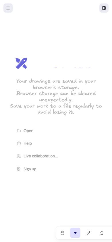 Mobile · 390×844 · excalidraw.com critique capture preview