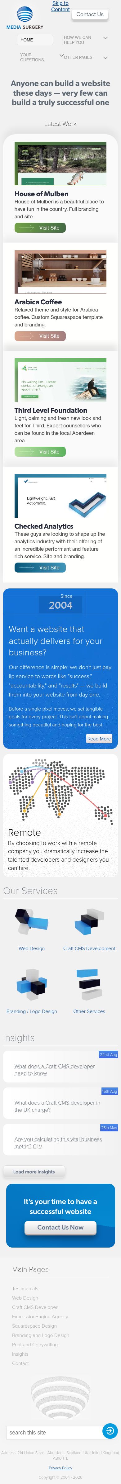 Mobile · 390×844 · mediasurgery.co.uk critique capture preview