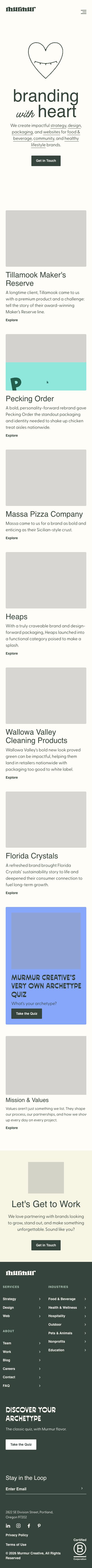 Mobile · 390×844 · murmurcreative.com critique capture preview