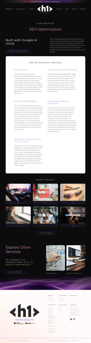 SEO Optimization review snapshot