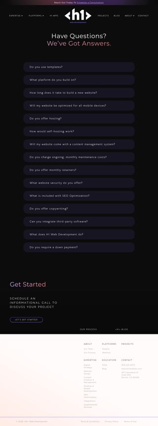 FAQs review snapshot