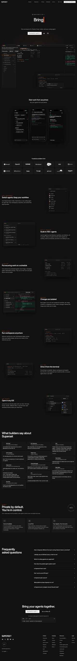 Superset - Orchestrate any coding agent review snapshot