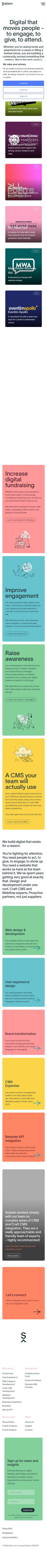 Web Design for Charities, Non-Profits, Festivals & Events | Subism review snapshot