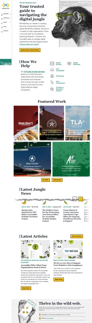 Austin Web Design, WordPress Development, and Marketing - Monkee-Boy Web Design review snapshot