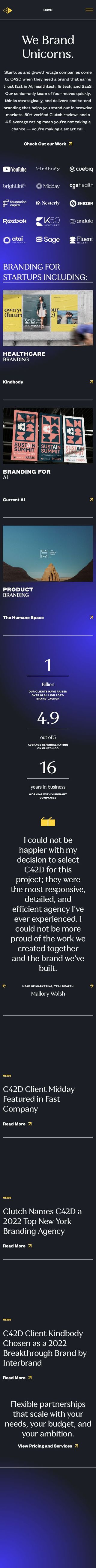 C42D - New York City Branding Agency for Startups review snapshot