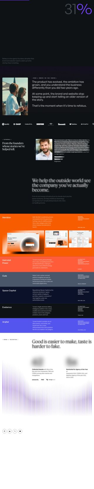 Branding & Web Design for B2B Tech Startups | Refokus review snapshot