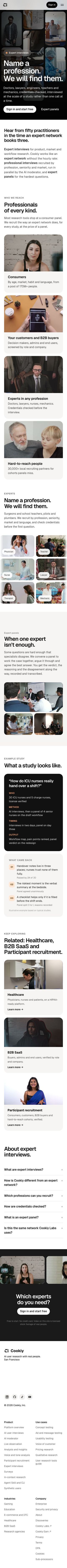Expert interviews Doctors, lawyers, engineers, teachers, mechanics. Credentials checked. review snapshot