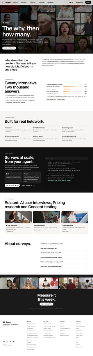 Surveys Quantitative surveys at scale, fielded to the right people. review snapshot