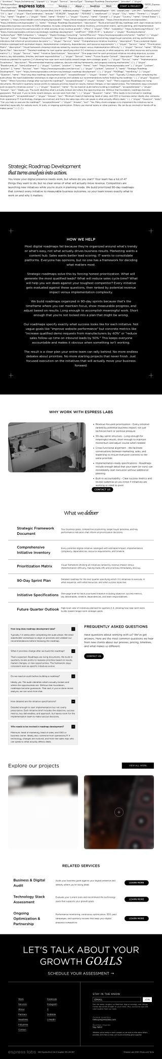 Strategic Roadmap Development review snapshot